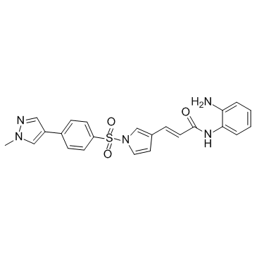 (2E)-N-(2-氨基苯基)-3-[1-[[4-(1-甲基-1H-吡唑-4-基)苯基]磺酰基]-1H-吡咯-3-基]-2-丙烯酰胺结构式