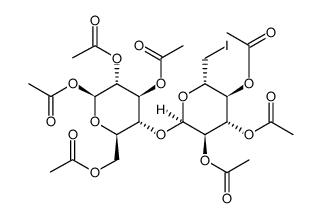 4-O-(2,3,4-三-O-乙酰基-6-脱氧-6-碘-α-D-吡喃葡萄糖基)-β-D-吡喃葡萄糖1,2,3,6-四乙酸酯结构式