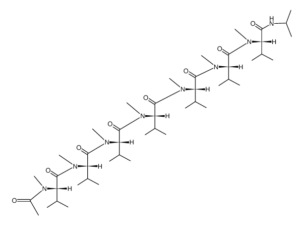 Ac-[L-(αMe)Val]7-NHiPr结构式