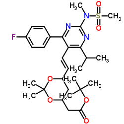 tert-butyl 2-[6-[(E)-2-[4-(4-fluorophenyl)-2-[methyl(methylsulfonyl)amino]-6-propan-2-ylpyrimidin-5-yl]ethenyl]-2,2-dimethyl-1,3-dioxan-4-yl]acetate结构式