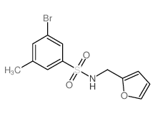 3-溴-N-(2-呋喃基甲基)-5-甲基苯磺酰胺结构式