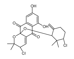 (3R,10aR)-3-chloro-10a-[(1R,3S)-3-chloro-2,2-dimethyl-6-methylidenecyclohexyl]oxy-6,8-dihydroxy-2,2-dimethyl-3H-benzo[g]chromene-5,10-dione结构式