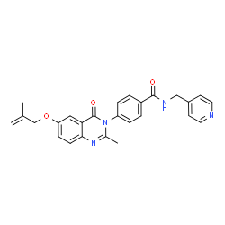 4-{2-methyl-6-[(2-methylprop-2-en-1-yl)oxy]-4-oxoquinazolin-3(4H)-yl}-N-(pyridin-4-ylmethyl)benzamide Structure