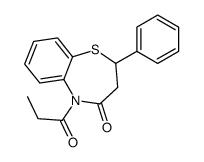 2-phenyl-5-propanoyl-2,3-dihydro-1,5-benzothiazepin-4-one结构式
