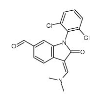 1-(2,6-Dichlorophenyl)-3-(dimethylaminomethylene)-6-formylindolin-2-one Structure