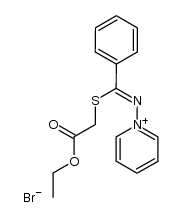 (Z)-1-((((2-ethoxy-2-oxoethyl)thio)(phenyl)methylene)amino)pyridin-1-ium bromide结构式