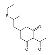 2-acetyl-5-(2-ethylsulfanylpropyl)cyclohexane-1,3-dione结构式