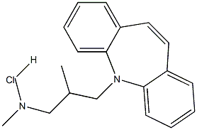 5-[3-(二甲基氨基)-2-甲基丙基]-5H-二苯并[B,F]氮杂卓盐酸盐结构式