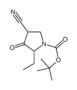 4-氰基-2-乙基-3-氧代吡咯烷-1-羧酸叔丁酯结构式