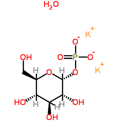 Potassium 1-O-phosphonato-α-D-glucopyranose hydrate (2:1:1) Structure
