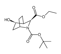 消旋-(1S,3S,4S,5R)-2-叔丁基 3-乙基 5-羟基-2-氮杂双环 [2.2.2] 辛烷-2,3-二甲酸酯结构式