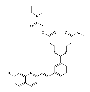 (E)-2-(diethylamino)-2-oxoethyl 3-(((3-(2-(7-chloroquinolin-2-yl)vinyl)phenyl)((3-(dimethylamino)-3-oxopropyl)thio)methyl)thio)propanoate结构式