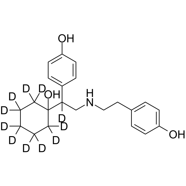 rac-N,N-Didesmethyl-N-(4-hydroxyphenethyl)-O-desmethyl Venlafaxine-d11结构式