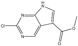 2-氯-7H-吡咯并[2,3-d]嘧啶-5-羧酸甲酯结构式