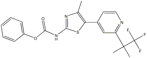 phenyl 4-methyl-5-(2-(1,1,1-trifluoro-2-methylpropan-2-yl)pyridin-4-yl)thiazol-2-ylcarbamate结构式