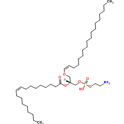 1-(1Z-十八碳烯基)-2-油酰基-sn-甘油-3-磷酸乙醇胺结构式