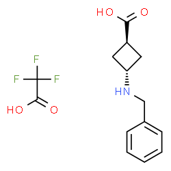 trans-3-[(phenylmethyl)amino]cyclobutanecarboxylic acid tfa (1:1) Structure
