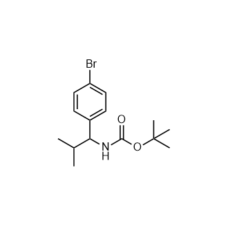 (1-(4-溴苯基)-2-甲基丙基)氨基甲酸叔丁酯结构式
