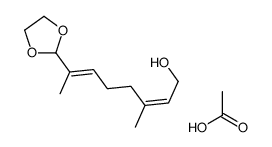 acetic acid,7-(1,3-dioxolan-2-yl)-3-methylocta-2,6-dien-1-ol结构式