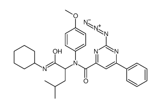 4-Pyrimidinecarboxamide,2-azido-N-[1-[(cyclohexylamino)carbonyl]-3-methylbutyl]-N-(4-methoxyphenyl)-6-phenyl-(9CI) Structure