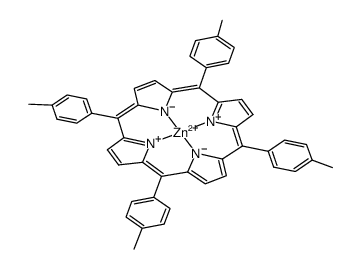 5,10,15,20-四(4-甲基苯基)-21H,23H-卟吩锌结构式