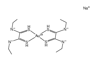 sodium gold(III) bis(diethyldithiooxamide-2H)结构式