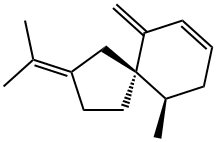 (5R,10R)-10-Methyl-6-methylene-2-isopropylidenespiro[4.5]dec-7-ene结构式