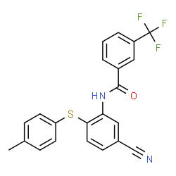 N-(5-CYANO-2-[(4-METHYLPHENYL)SULFANYL]PHENYL)-3-(TRIFLUOROMETHYL)BENZENECARBOXAMIDE结构式