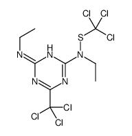 2-N,4-N-diethyl-6-(trichloromethyl)-2-N-(trichloromethylsulfanyl)-1,3,5-triazine-2,4-diamine Structure