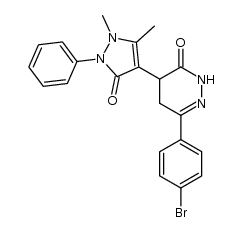 6-(p-bromophenyl)-4-(4-anitpyrinyl)-4,5-dihydropyridazin-3(2H)-one结构式