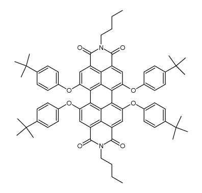 N,N-dibutyl-5,6,12,13-tetrakis(4-(1,1-dimethylethyl)phenoxy)- 3,4,9,10-perylenedicarboximide Structure