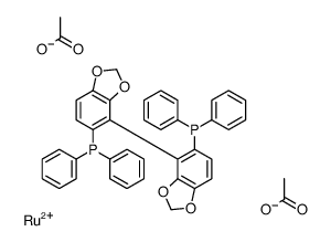 二乙酸根[(S)-(-)-5,5'-双(二苯基膦)-4,4'-联-1,3-苯并二恶茂]钌(II)结构式