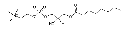 1-辛酰基-2-羟基-sn-甘油-3-磷酸胆碱结构式
