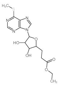 ethyl 3-[3,4-dihydroxy-5-(6-methylsulfanylpurin-9-yl)oxolan-2-yl]propanoate结构式