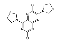 3-[2,6-dichloro-4-(1,3-thiazolidin-3-yl)pteridin-7-yl]-1,3-thiazolidine Structure