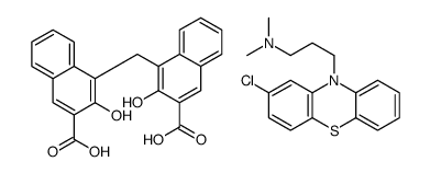 4,4'-methylenebis[3-hydroxy-2-naphthoic] acid, compound with 2-chloro-N,N-dimethyl-10H-phenothiazine-10-propylamine (1:1) Structure