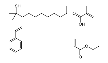 ethyl prop-2-enoate,2-methylprop-2-enoic acid,2-methylundecane-2-thiol,styrene结构式