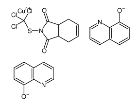 copper,quinolin-8-olate,2-(trichloromethylsulfanyl)-3a,4,7,7a-tetrahydroisoindole-1,3-dione Structure