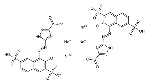 5-[(2-羟基-3,7-二磺基-1-萘基)偶氮]-1H-1,2,4-三唑-3-羧酸钠镍络合物结构式