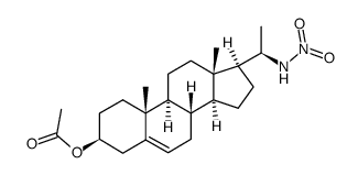 20β-nitroaminopregn-5-en-3β-yl acetate Structure