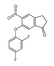 6-(2,4-difluorophenoxy)-5-nitro-2,3-dihydro-1H-inden-1-one结构式