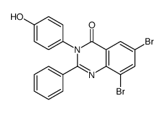 6,8-dibromo-3-(4-hydroxyphenyl)-2-phenylquinazolin-4-one结构式