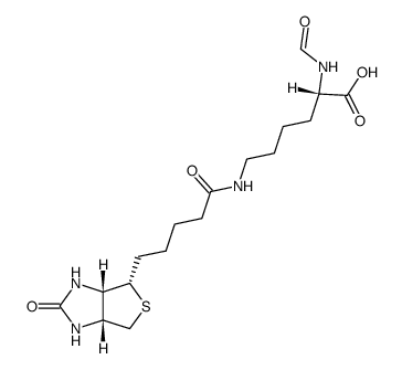 N2-formyl-N6-[5-((3aS)-2-oxo-(3ar,6ac)-hexahydro-thieno[3,4-d]imidazol-4t-yl)-valeryl]-L-lysine结构式