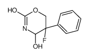 5-fluoro-4-hydroxy-5-phenyl-1,3-oxazinan-2-one结构式