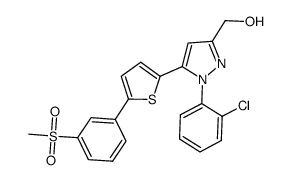 [1-(2-chlorophenyl)-5-(5-[3-(methylsulfonyl)phenyl]-2-thienyl)-1H-pyrazol-3-yl]methanol结构式