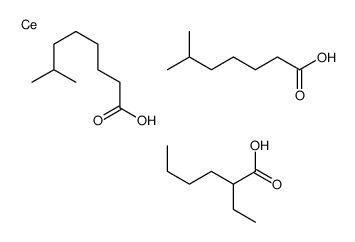(2-ethylhexanoato-O)(isononanoato-O)(isooctanoato-O)cerium structure