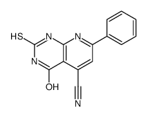1,2,3,4-四氢-4-氧代-7-苯基-2-硫氧代吡啶并[2,3-d]嘧啶-5-甲腈结构式