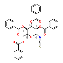 2,3,4,6-四-O-苯甲酰基-β-D-吡喃葡萄糖基异硫氰酸酯结构式