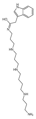 N-[3-[3-[4-(3-aminopropylamino)butylamino]propylamino]propyl]-2-(1H-indol-3-yl)acetamide Structure