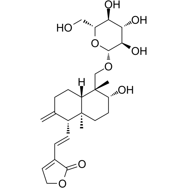 14-脱氧-11,12-二脱氢穿心莲内酯苷结构式